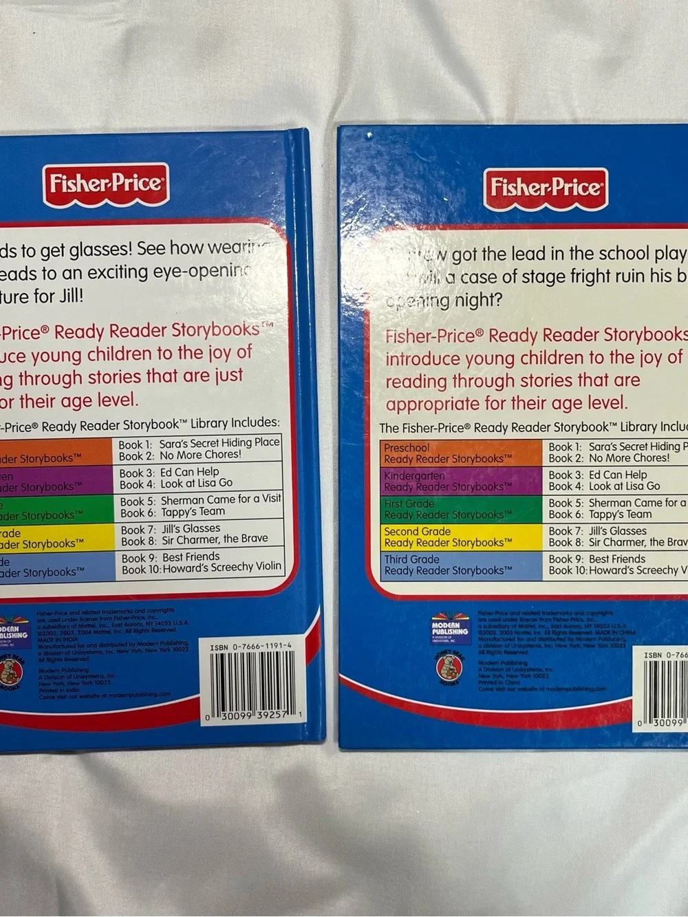 Vintage 2002 Fisher Price Ready Reader Storybook 7 & 8 Hardcover Set